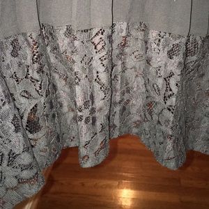 Soft pleated skirt with lace bottom